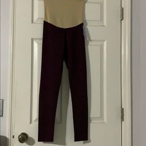 Maroon maternity leggings